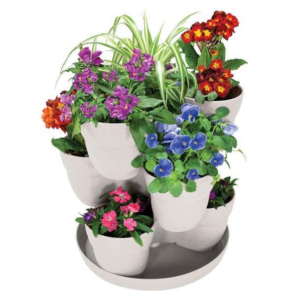 Emsco Group Bloomers-3 TIER FLOWER TOWER PODS FIT 5 POTTED PLANTS INCLUDES TRAY STACKING 2384-1 - main